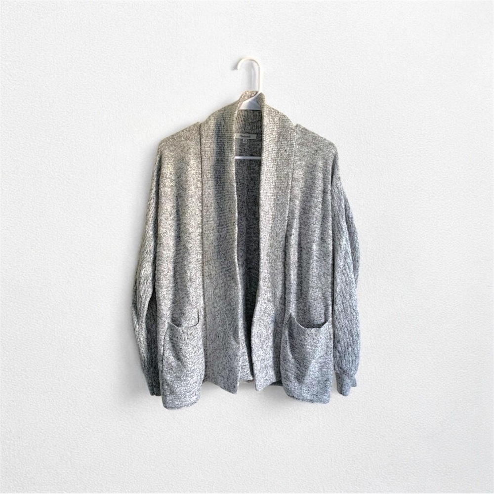 Madewell Gray White Knit Long Sleeve Open Cardigan XS